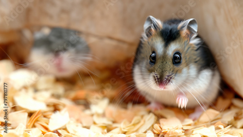 Campbell's dwarf hamster of the species Phodopus campbelli. Generative AI photo