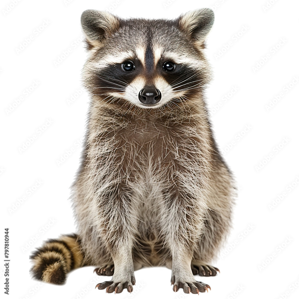 close up of a raccoon