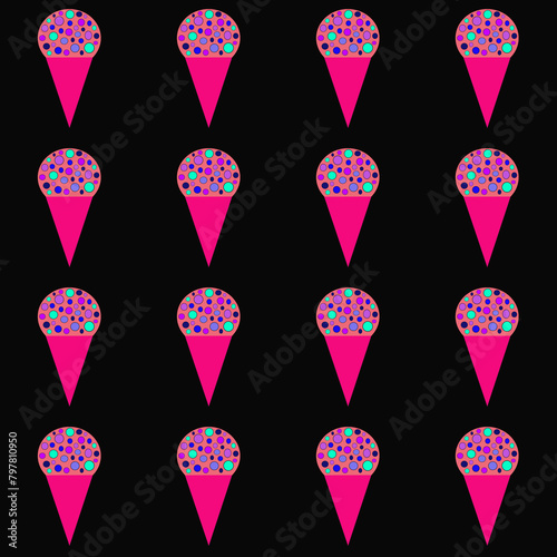 seamless pattern with ice creams