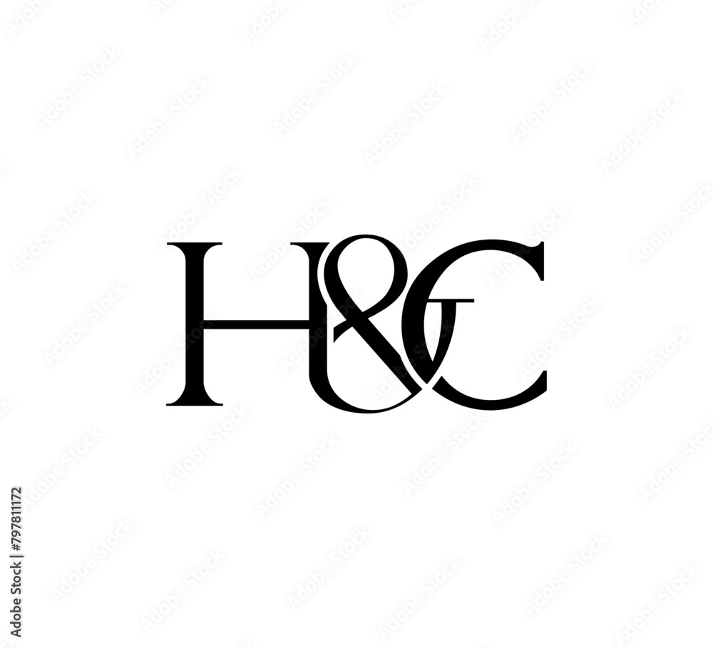 Initial Letter Logo with ampersand Vector HC Initial Letter Logo with ampersand Vector HC