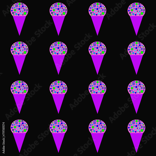 seamless pattern with ice creams