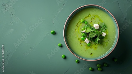 Food photography of a Canadian pea soup dish. photo