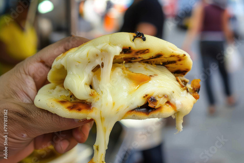 Delicious Cheese Arepas Close-Up, Culinary World Tour, Food and Street Food
