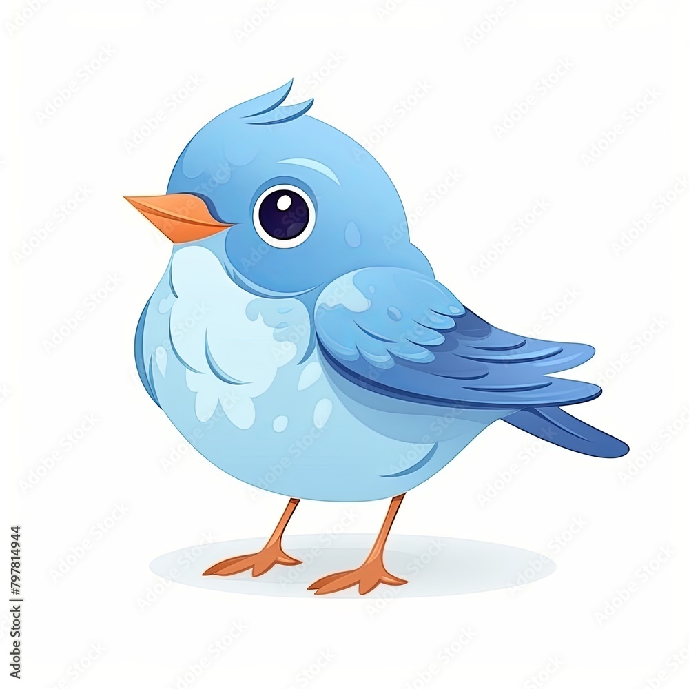 flat illustration of cute pleasant bird flat illustration of cute pleasant bird