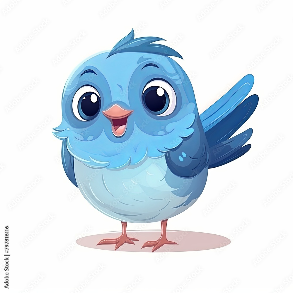 flat illustration of cute pleasant bird flat illustration of cute pleasant bird