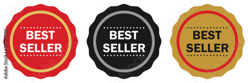 set of best seller stickers, badges, labels vector illustration. isolated on white background. vector template