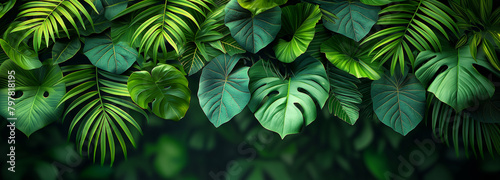 Wallpaper Mural Green tropical foliage, background concept. Torontodigital.ca