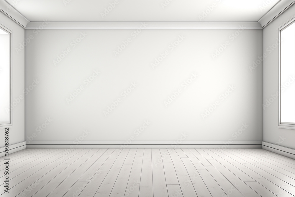 3d rendering of a white room with a wooden floor and a white wall 3d rendering of a white room with a wooden floor and a white wall