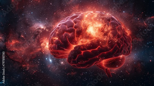 An illustration of a brain made of stars in space.