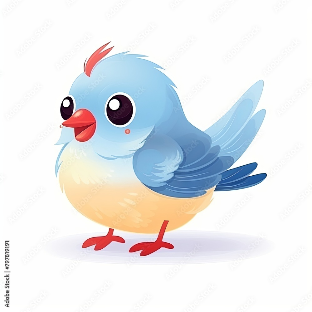 flat illustration of cute pleasant bird flat illustration of cute pleasant bird