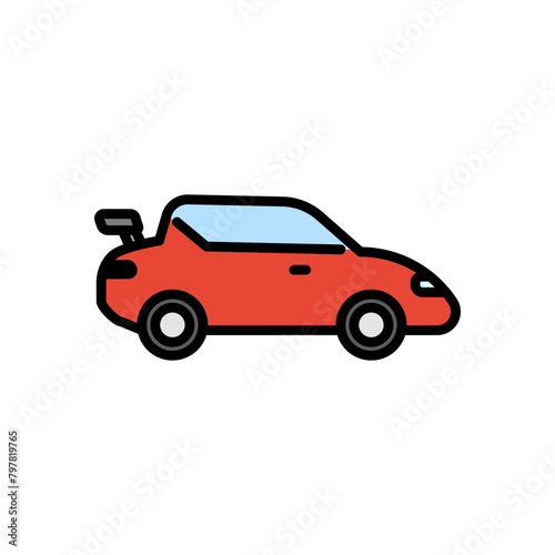 sports car colored icon vector isolated background