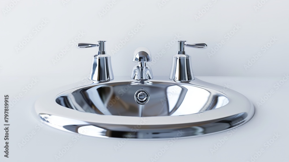 Silver Sink and Faucet Isolated on White Background
Silver Sink and Faucet Isolated on White Background
