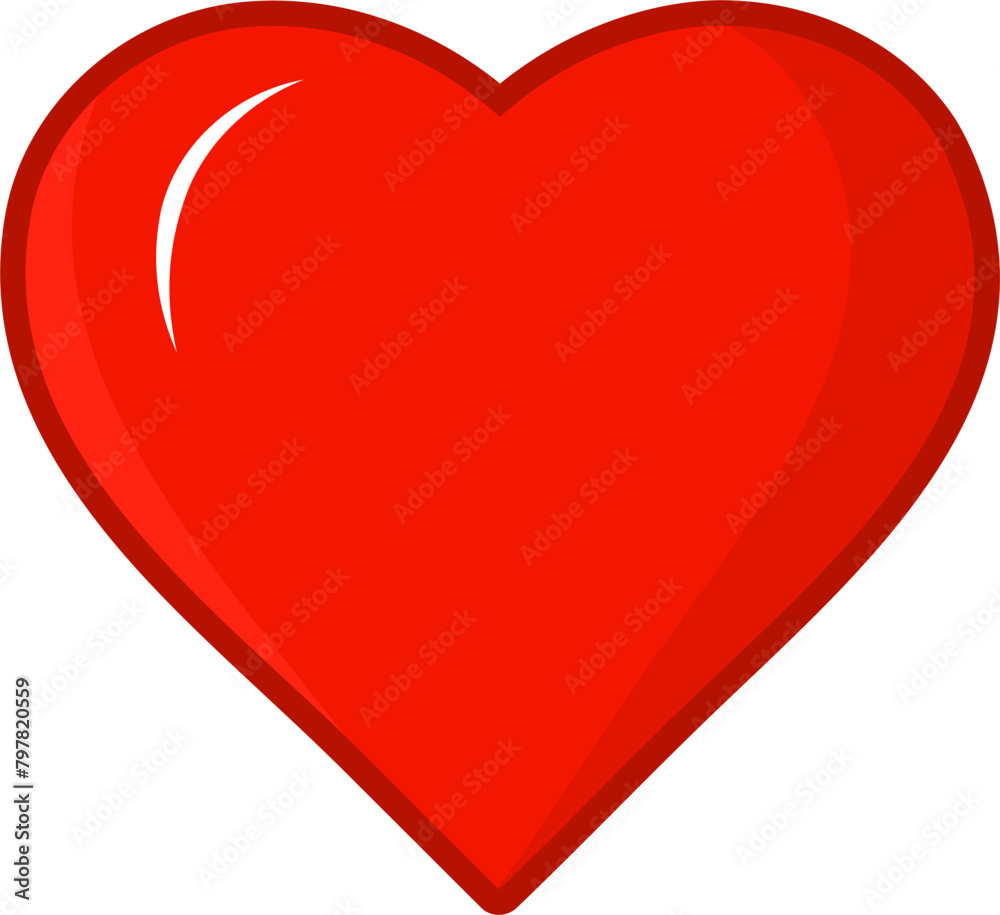 Cartoon heart icon with color Cartoon heart icon with color
