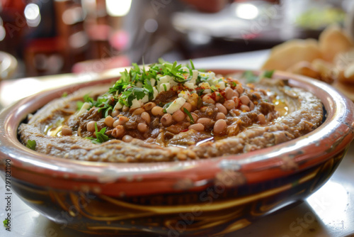 Delicious Egyptian Ful Medames Bowl., Culinary World Tour, Food and Street Food