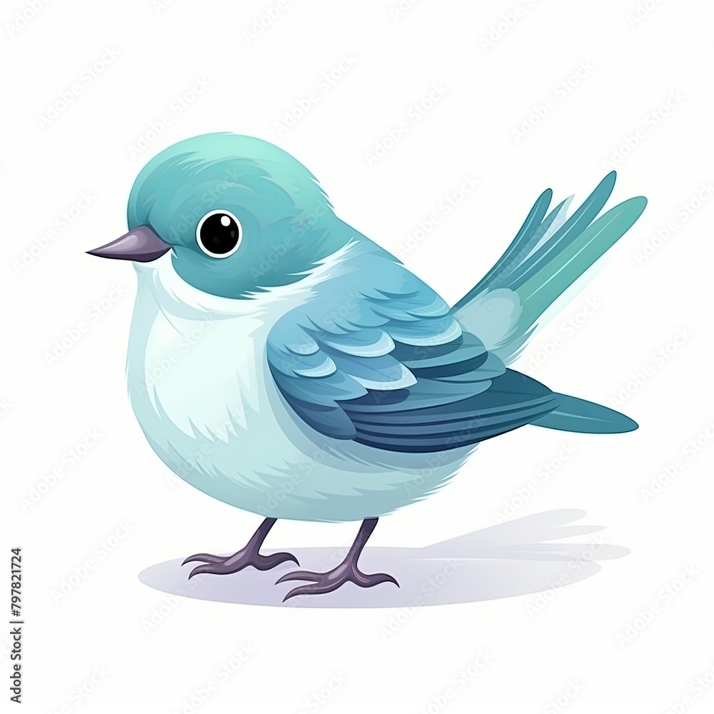 flat illustration of cute pleasant bird flat illustration of cute pleasant bird
