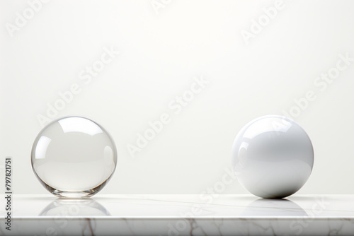 3d render of a white sphere isolated on a gray background