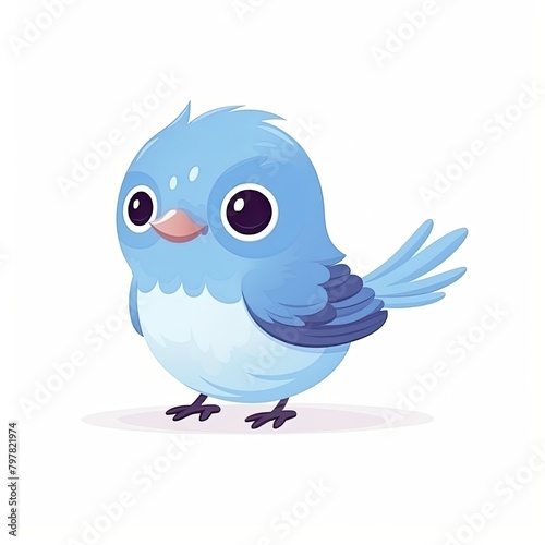 flat illustration of cute pleasant bird
