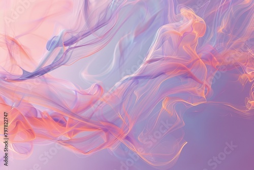 Ethereal swirls of smoke in pastel dreamscape