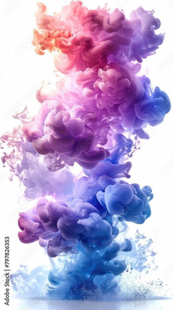 Colorful smoke with gradient colors