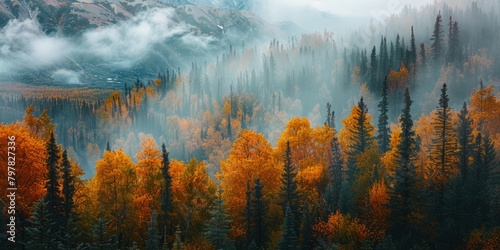 Breathtaking forest landscape in Alaska