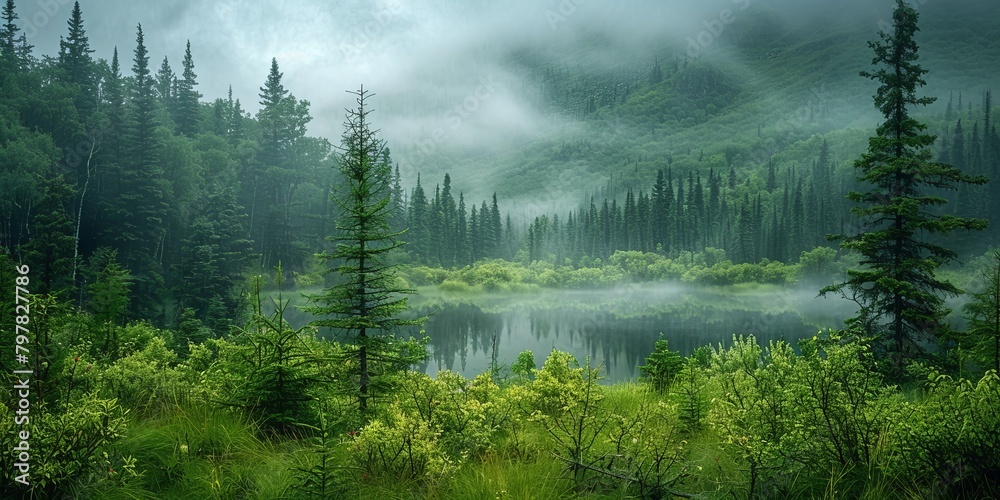 Breathtaking forest landscape in Alaska Breathtaking forest landscape in Alaska