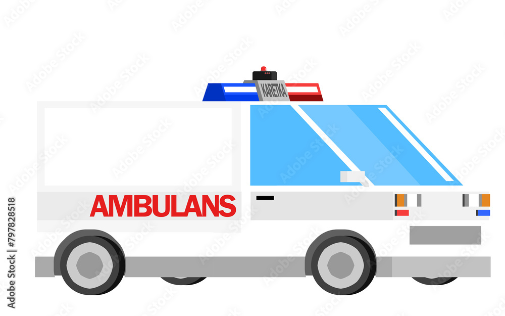 Fototapeta premium ambulans, prosta grafika