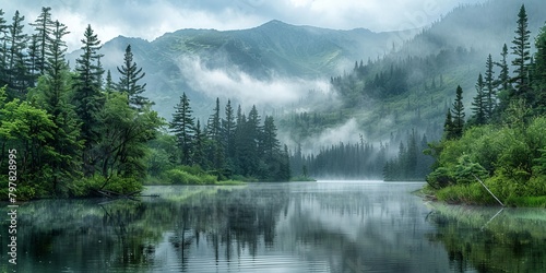 Breathtaking forest landscape in Alaska © toomi123