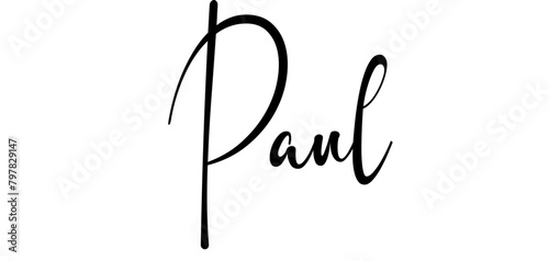 Paul - black color - name written - ideal for websites, presentations, greetings, banners, cards, t-shirt, sweatshirt, prints, cricut, silhouette, sublimation, tag