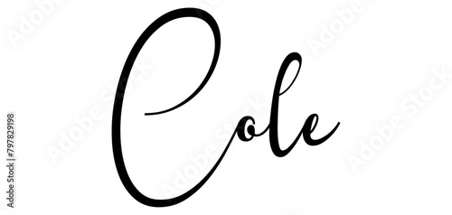 Cole - black color - name written - ideal for websites, presentations, greetings, banners, cards, t-shirt, sweatshirt, prints, cricut, silhouette, sublimation, tag