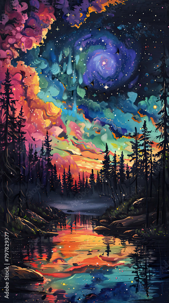 Starry Night Reverie A Celestial Painting Starry Night Reverie A Celestial Painting