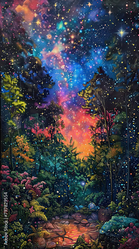 Starry Night Reverie A Celestial Painting