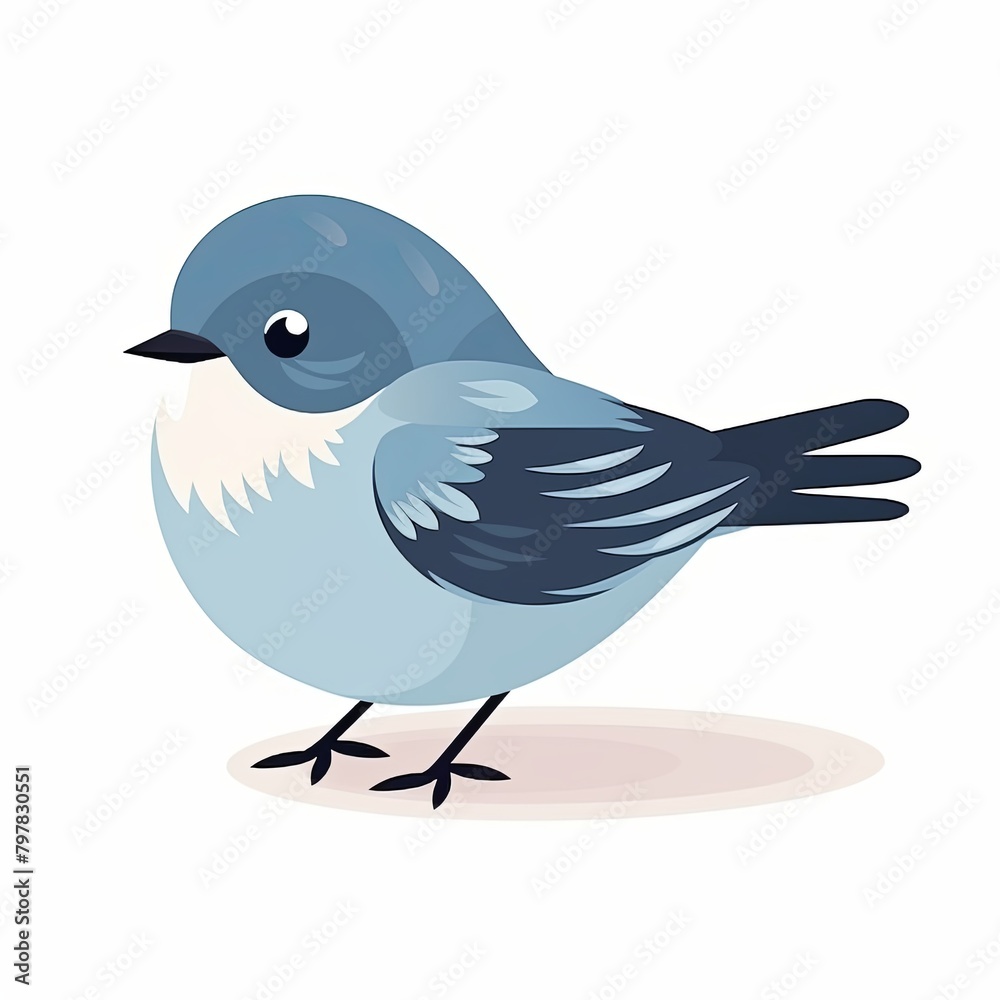 flat illustration of cute pleasant bird flat illustration of cute pleasant bird