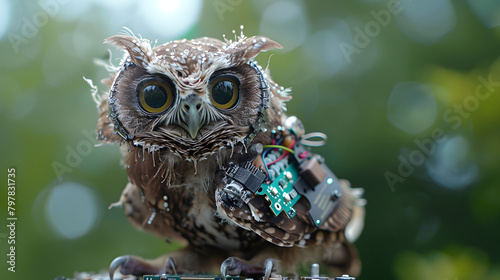 Lovely baby owl young hardware engineer 