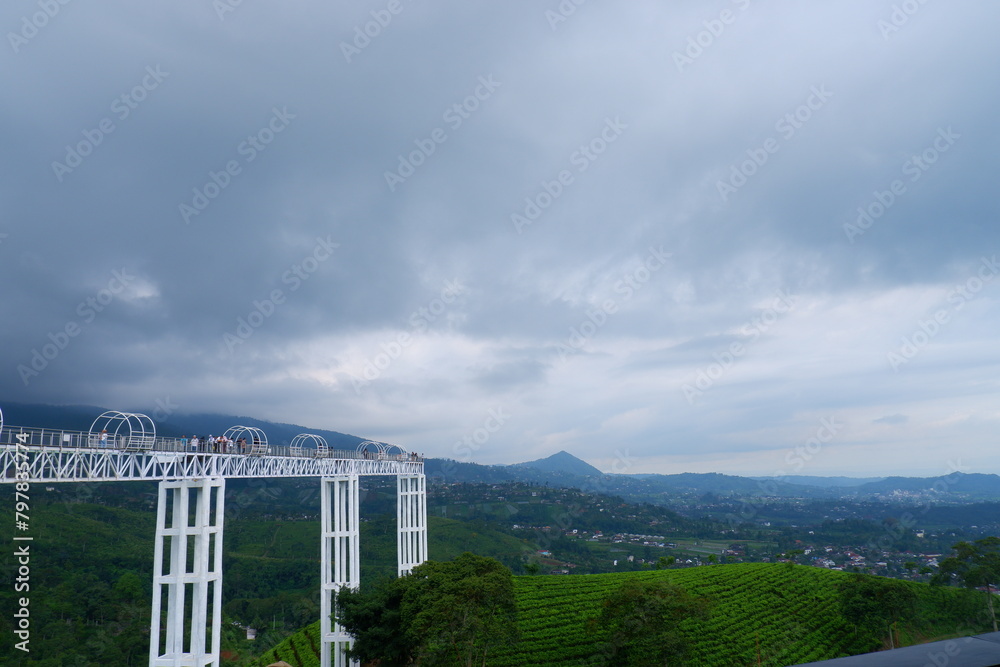 view of the Kemuning Hill glass bridge in Karanganyar view of the Kemuning Hill glass bridge in Karanganyar