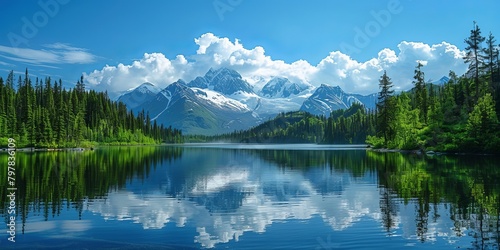 Breathtaking forest landscape in Alaska