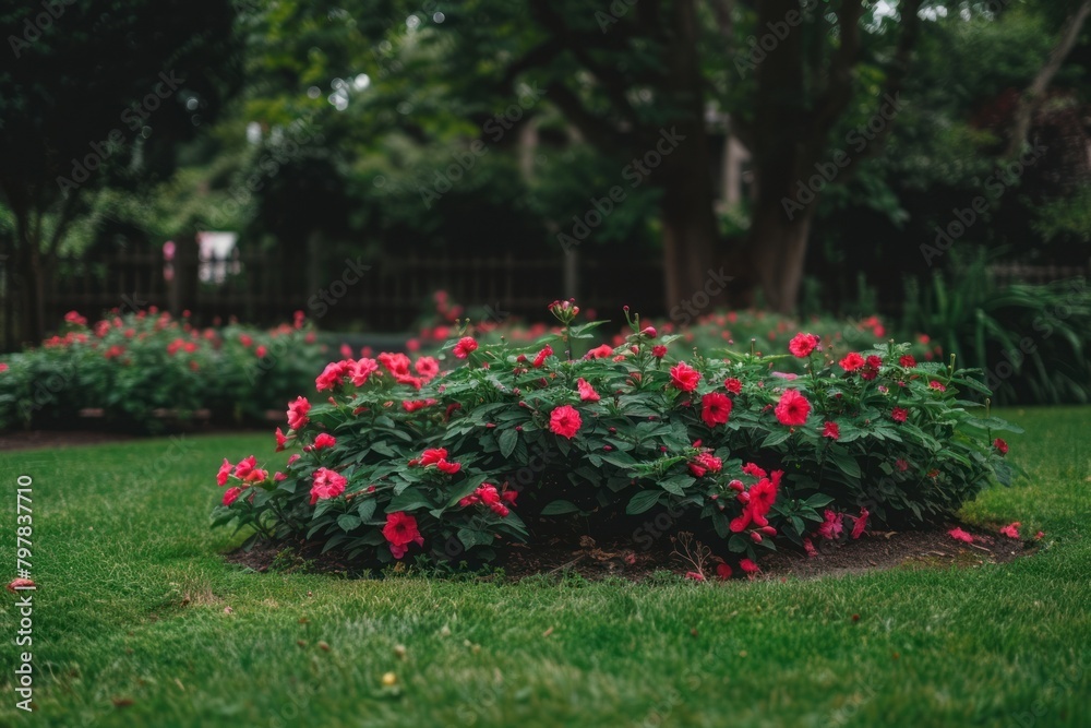 Large flower garden outdoors backyard nature.