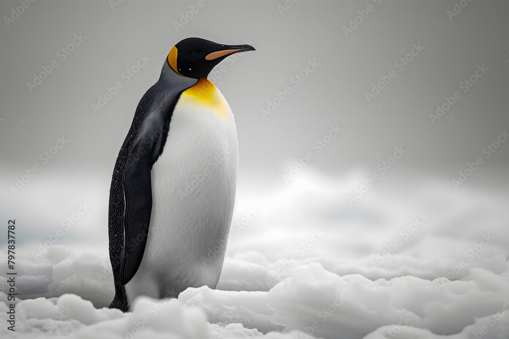 Fototapeta premium Majestic Emperor Penguin: Antarctic Elegance