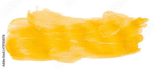 Shiny yellow brush watercolor painting isolated on transparent background. watercolor png