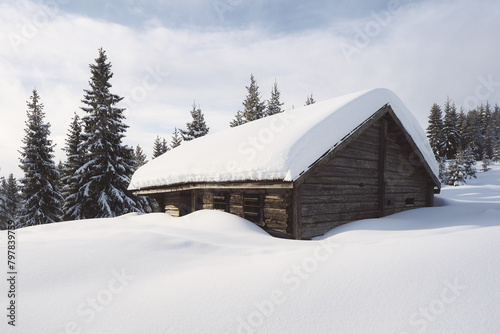 Image from Anfinnseter summer farms of the Totenaasen Hills, Norway, in wintertime. © Øyvind