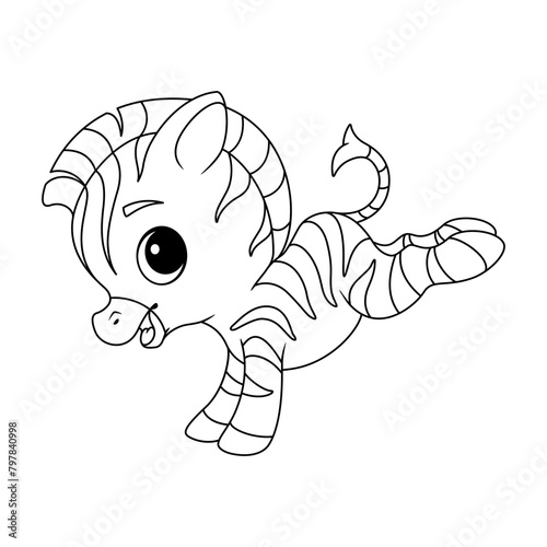 Cartoon vector illustration of zebra © platinka