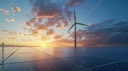 Renewable Energy at Sunset