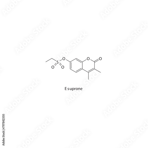 Esuprone  flat skeletal molecular structure MAO A inhibitor drug used in depression treatment. Vector illustration scientific diagram.