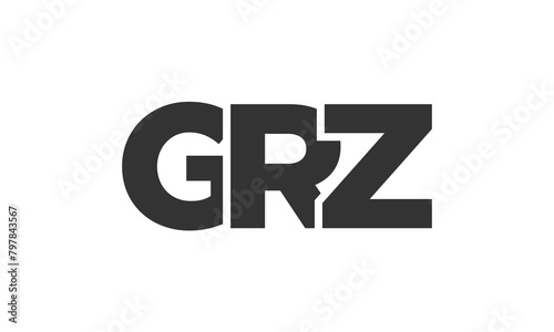 GRZ logo design template with strong and modern bold text. Initial based vector logotype featuring simple and minimal typography. Trendy company identity.