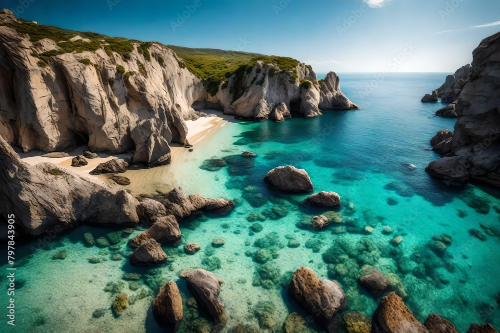 rocky coast of the region sea