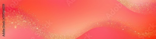 Abstract gold and soft peach gradient and shining golden glittering shimer lights background for banner. Blurred bokeh. Backdrop for Valentines day, womens day, holiday or event photo