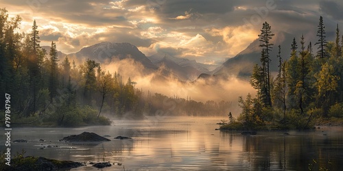 Breathtaking mountains landscape of Alaska © toomi123
