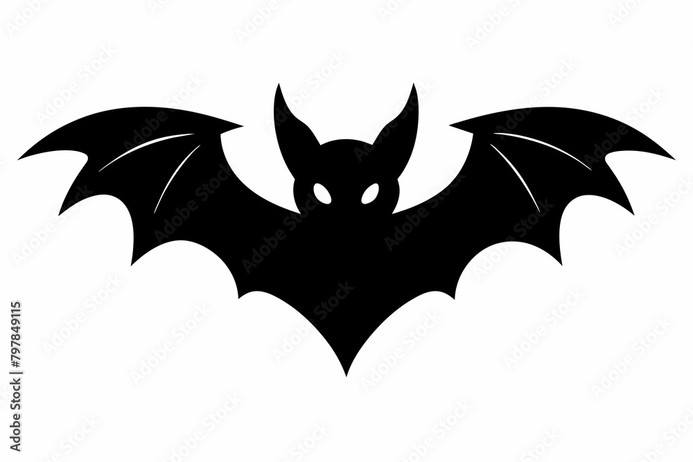 black bat silhouette vector illustration on white background black bat silhouette vector illustration on white background