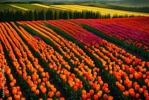 field of yellow tulips #797849103