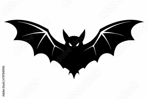 black bat silhouette vector illustration on white background