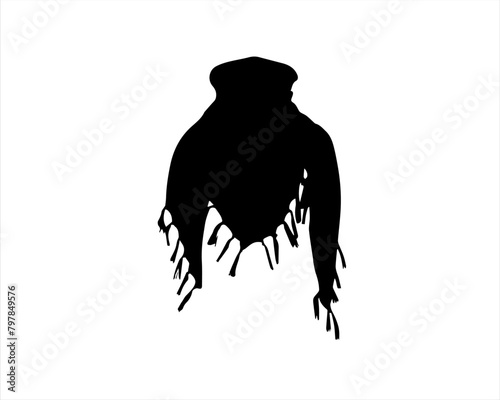 Arabic keffiyeh head scarf silhouette icon logo vector illustration isolated on white background